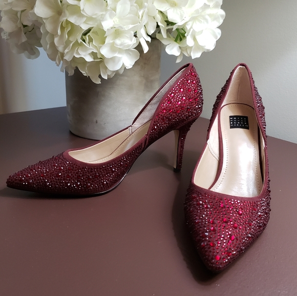White House Black Market Shoes - WHBM Brianna Deep Garnet Heels
